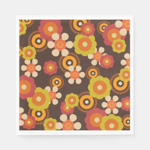 60-talets Retro Flowers Pop Culture Pappersservett
