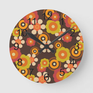 60-talets Retro Flowers Pop Culture Rund Klocka