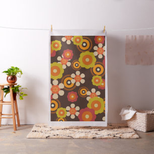 60-talets Retro Flowers Pop Culture Tyg