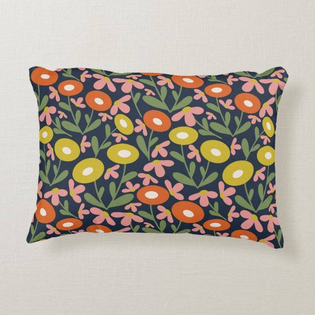 60-talets Retro SommarRosa Prydnadskudde (Baksidan)