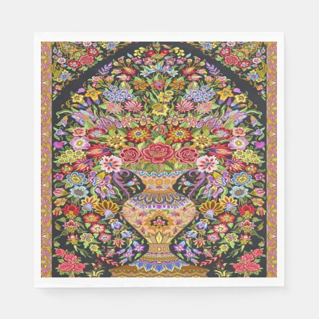 60-talets Vintage - konsthavning av persiska turki Pappersservett (Framsidan)