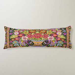 60-talets Vintage Persian Blommigt Flower Kilim Kroppskudde