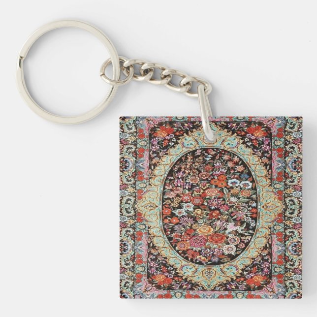 60-talets Vintage Persian Blommigt Flower Mönster (Framsidan)