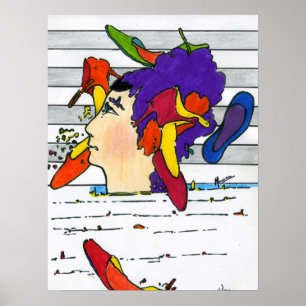 60-talets visning för Peter Max stil-skor Poster