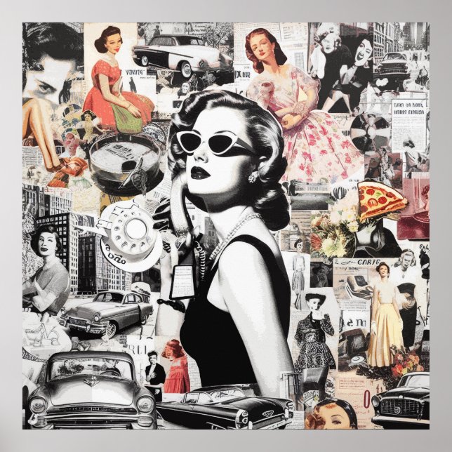 60-tals abstrakt collage poster (Framsidan)