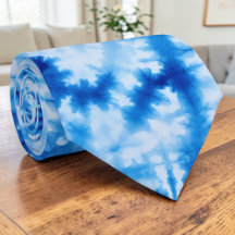 60-tals Hippie Blå Tie Dye Retro Slipsköterska