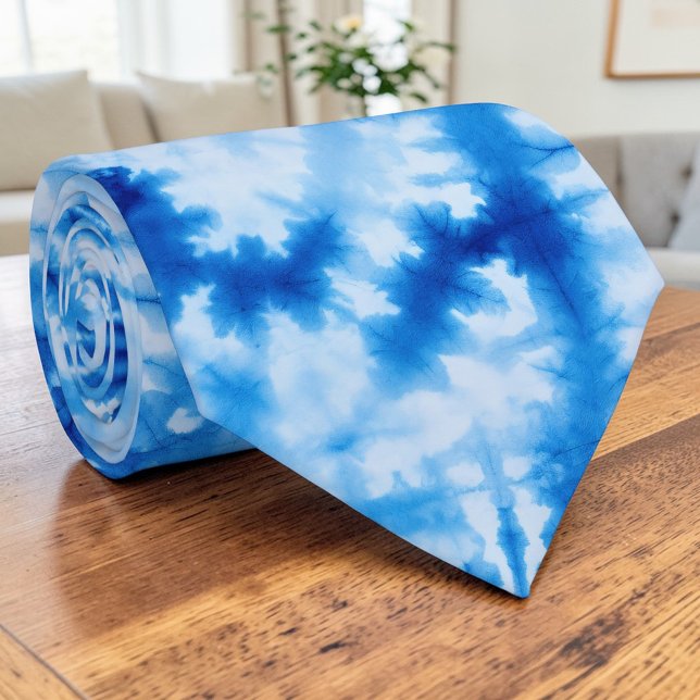 60-tals Hippie Blå Tie Dye Retro Slipsköterska Slips (Skapare uppladdad)