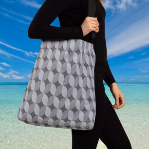 60-tals Mono Mönstrat Stor Crossbody Väska