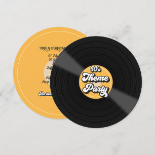 60-tals Vintage-Record Retrotema Fest Inbjudningar