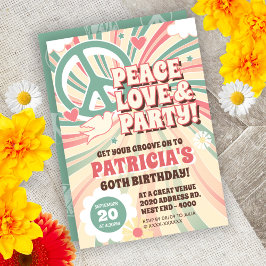 60-talsinbjudan till Hippie-part Inbjudningar