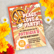 60-talsinbjudan till Hippie-part