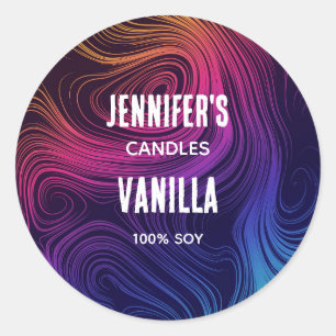 60 Vibe Circles & Swirls Coola Candle Business Runt Klistermärke