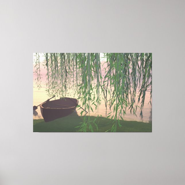 60"x40" Canvas konst med "Under the Willows" bild (Framsida)