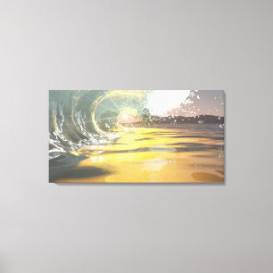60" x 40" Canvas art w" "Breaker at dawn"-bild