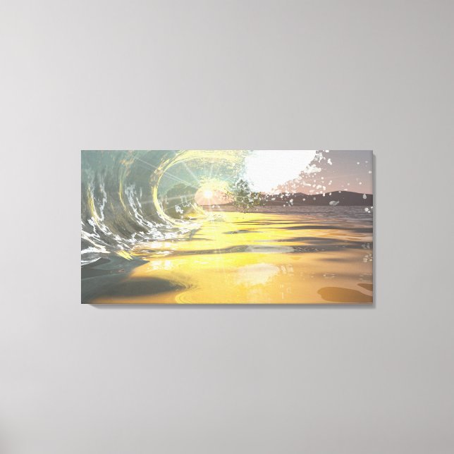 60" x 40" Canvas art w" "Breaker at dawn"-bild (Framsida)