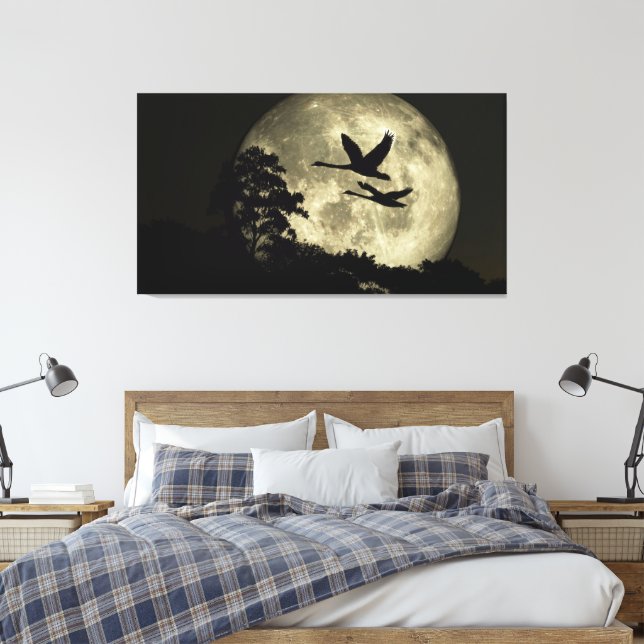60 x 40 Canvas Art with "Swans in the Moon" image (Insitu (sovrum))