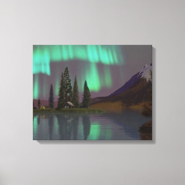 60" x 40" Canvas konst med "Aurora Halo"-bild (Framsida)
