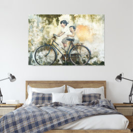 60 x 40 tum 'Barn på en cykel' Wrapped Canvas