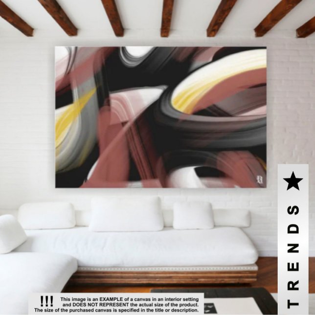 60 x 40-tums Trend Abstrakt Art Black White Powder Canvastryck (Skapare uppladdad)