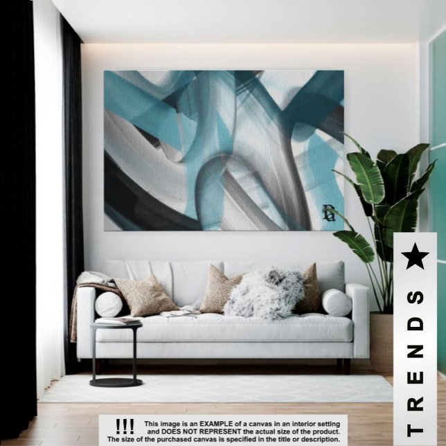 60 x 40-tums Trend Abstrakt Art Canvas Black Blue (Skapare uppladdad)