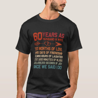 60 Years As Husband 60Th Anniversary For T Shirt