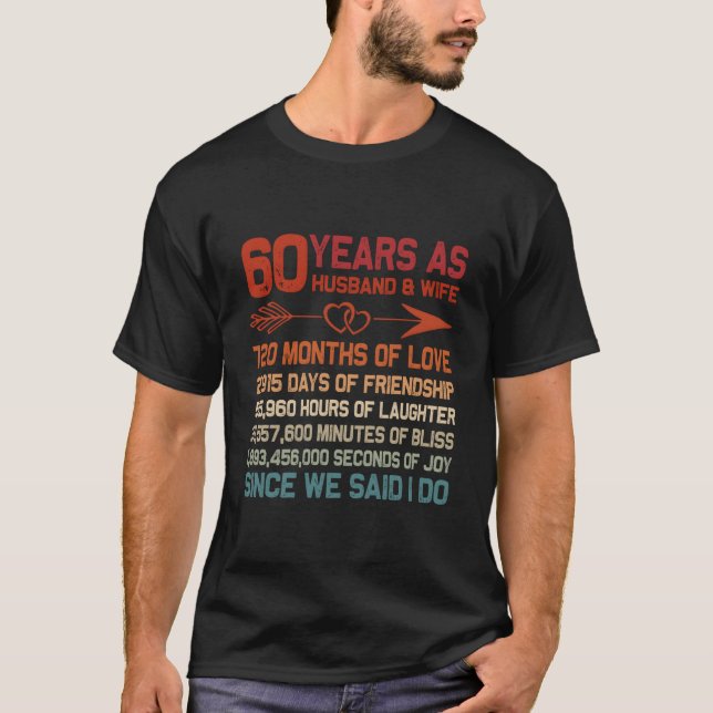 60 Years As Husband 60Th Anniversary For T Shirt (Framsida)
