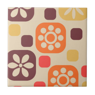 60s blomsterplatta i stil kakelplatta
