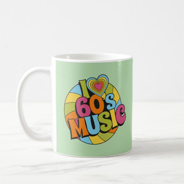 60s Inspired Music Retro Groovy Aesthetic Kaffemugg (Vänster)