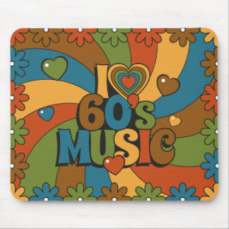 60s Music Hearts Waves and Flowers in Retro Colors Musmatta
