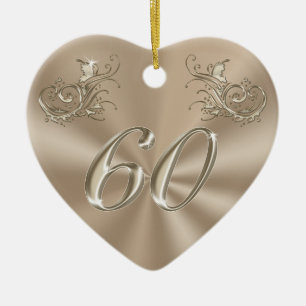 60th Årsdagprydnad, personlig eller inte Julgransprydnad Keramik