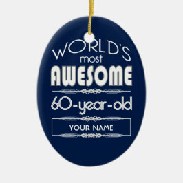 60th Bäst sagolik mörk för födelsedagvärldar - Julgransprydnad Keramik