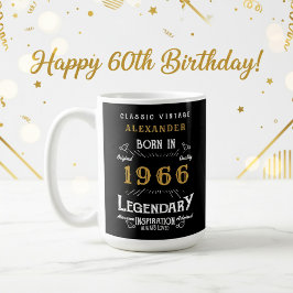 60th Birthday 1966 Legendary Retro Kaffemugg