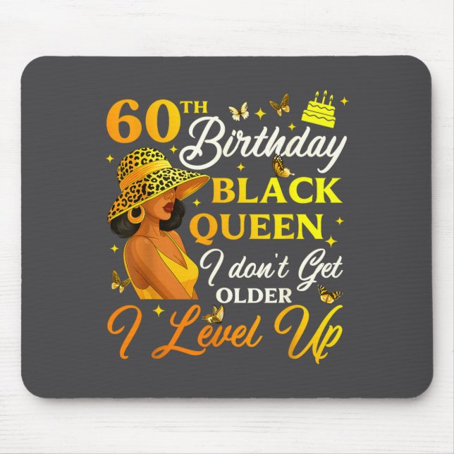60th Birthday Black Queen Level Up Emwering For Wo Musmatta (Framsidan)