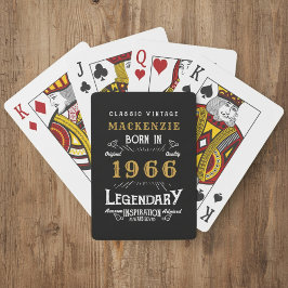 60th Birthday Born 1966 Legend Black Gold Casinokort