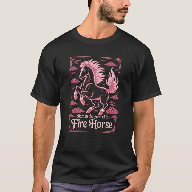 60th Birthday Fire Horse Zodiac Chinese 2026  T Shirt (Framsida)