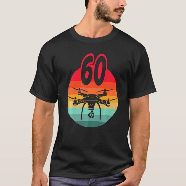 60th Birthday I Retro Remote Control Drones With C T Shirt (Framsida)