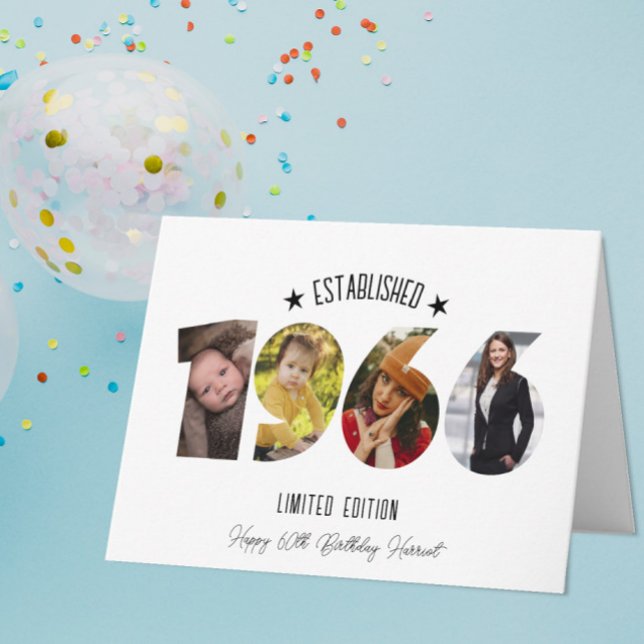 60th birthday Photo Collage established 1966 Tack Kort (Skapare uppladdad)