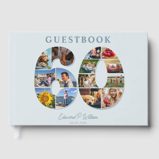 60th Birthday Photo Collage Milestone Guestbook Gästböcker