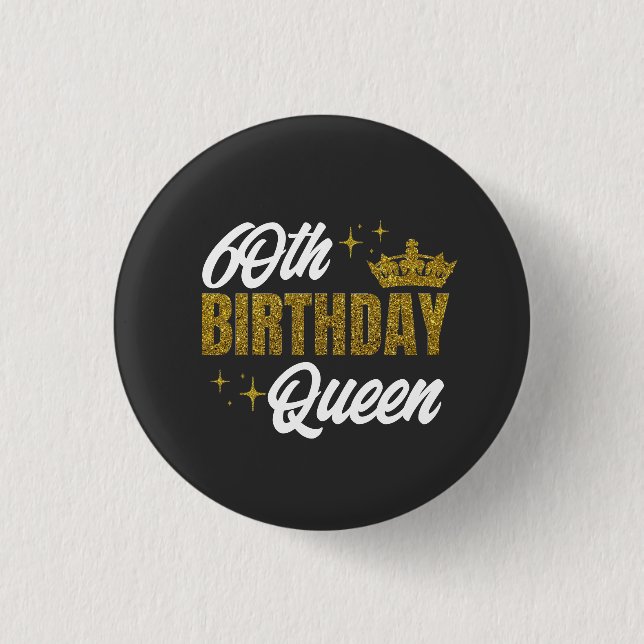 60th Birthday Queen Custom T-Shirt Knapp (Framsida)