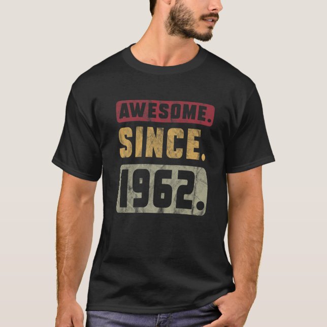 60Th Birthday Retro Graphic Tees Awesome Since 196 T Shirt (Framsida)