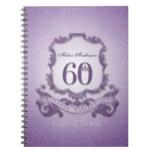 60th Bok för gäst för födelsedagfirande Anteckningsbok Med Spiral