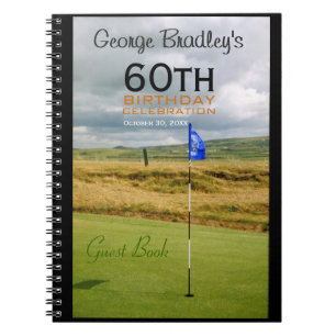 60th Bok för gäst för födelsedagfirandeGolf Anteckningsbok
