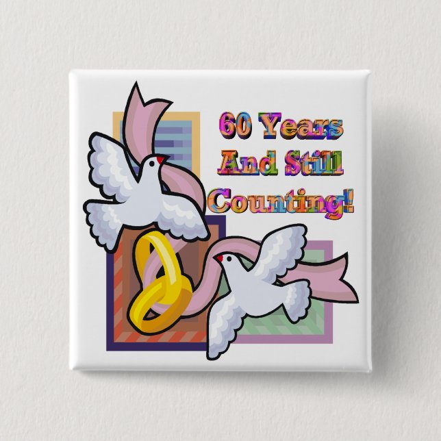 60th Bröllopsdagen knäppas Knapp (Framsida)