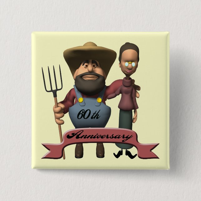60th Bröllopsdagen knäppas Knapp (Framsida)