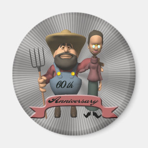 60th Bröllopsdaggåvor Magnet