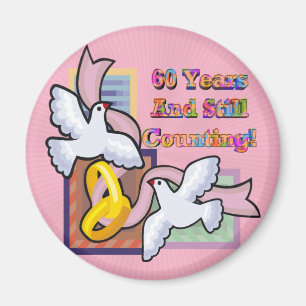 60th Bröllopsdaggåvor Magnet