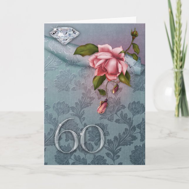 60th Bröllopsdagkort Kort (Framsida)