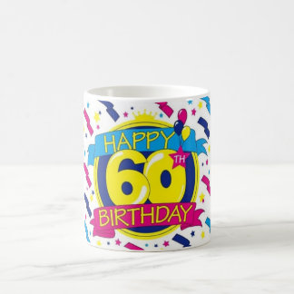60th födelsedag för lycklig kaffemugg