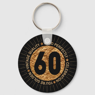 60TH FÖDELSEDAG för LYCKLIG Nyckelring