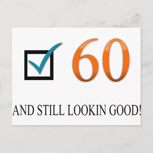 60th födelsedag för lycklig vykort (Framsida)